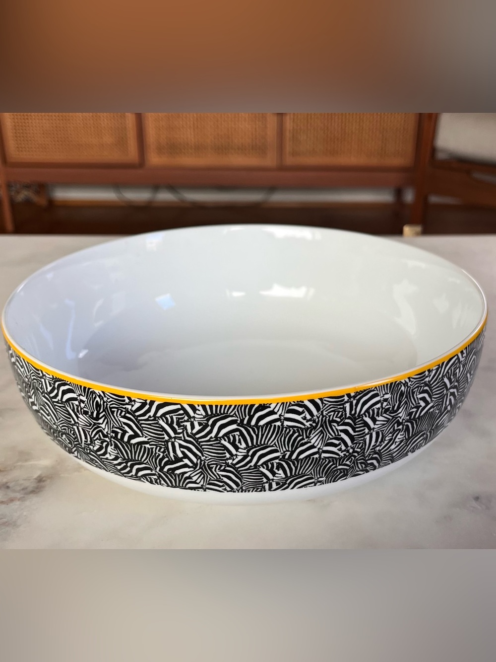 Ted Baker London for Portmeirion Langdon Zebra Print 9.4" Serving Bowl white/yel